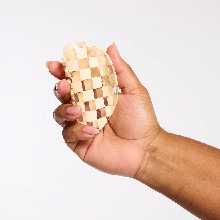 Clear + Crème Checker Claw