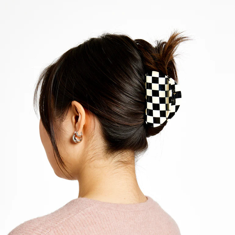 Black + White Checker Mini Claw