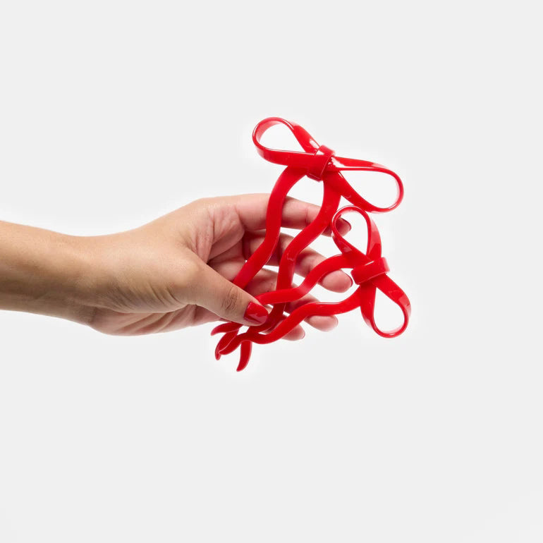 Bow Hair Pin in Lolly Red