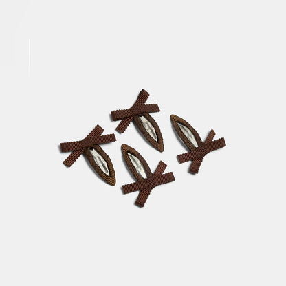 Brown Bow Snap Clips